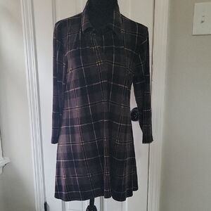 Plaid Long Sleeve Dress